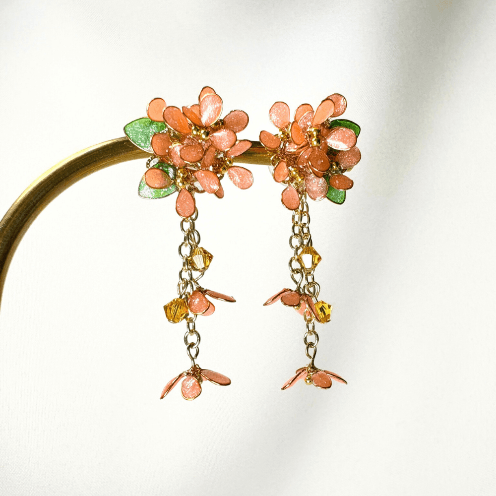 【金木犀/キンモクセイ】2wayピアス 秋の新作 揺れるオレンジ 金属アレルギー対応 サージカルステンレス 受注生産 | 10枚目